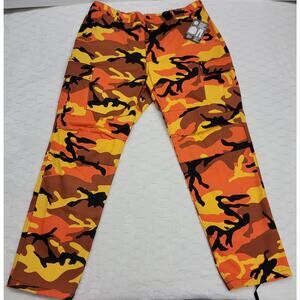 Rothco Savage Orange Camo BDU Pants Men Large Regular NWT Tactical Cargo Hunting